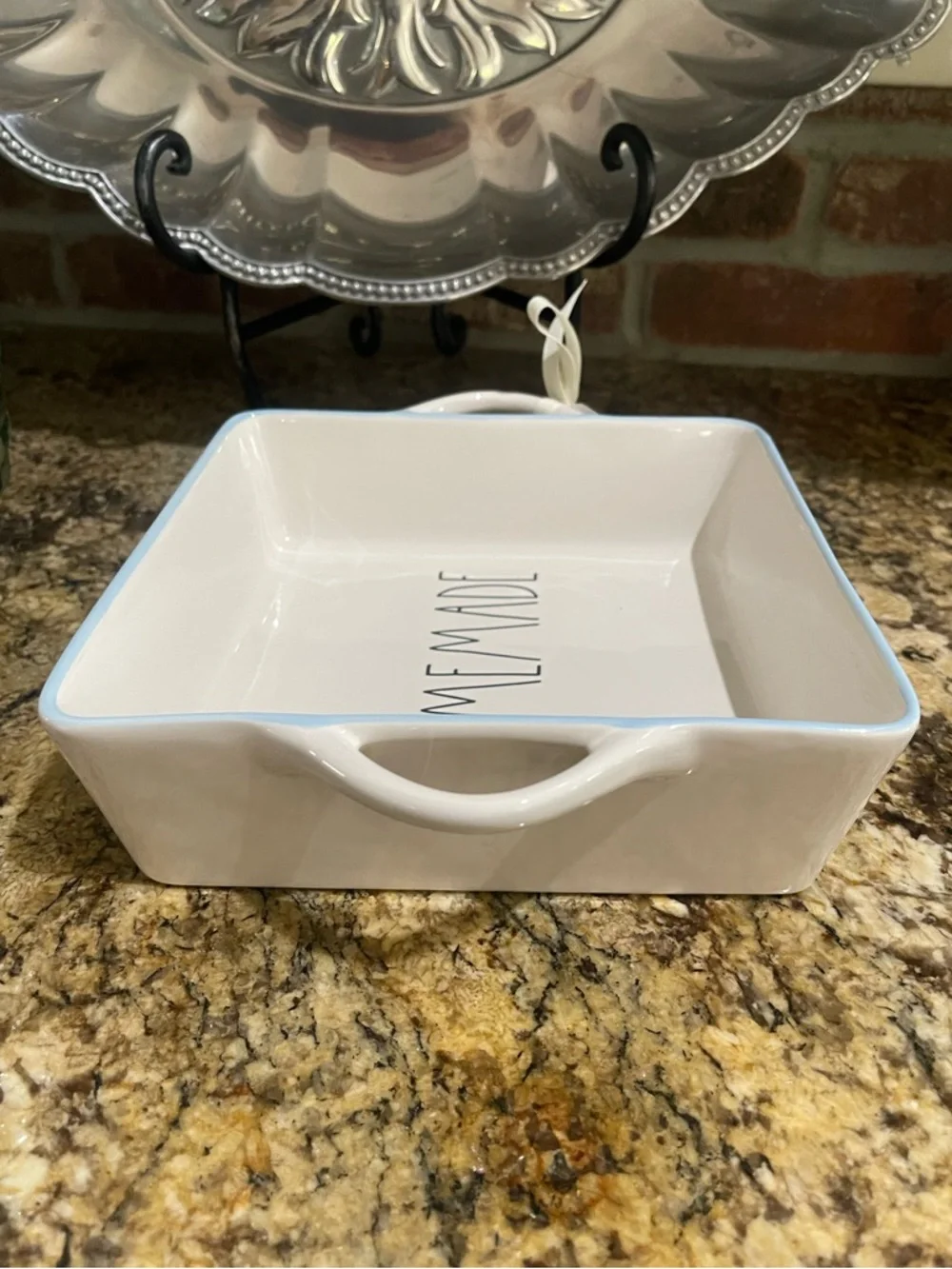 Rae Dunn HOMEMADE blue and white floral baking dish - 8” square Brand new